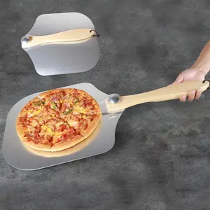 Große Pizza Paddel 12x14 Zoll Pizza Peel Schaufel Klapp griff Pizza Spatel Mit Holzgriff