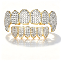 Grillz personnalisés Hip-Hop en argent 925 et laiton, entièrement sertis de moissanite et de diamants, pour rappeurs et style urbain