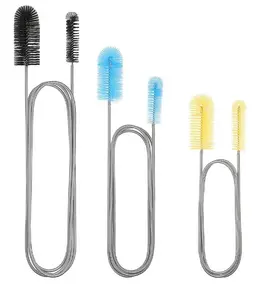 Brosses de nettoyage TDF, ressorts en acier inoxydable de 61 pouces, brosse de vidange flexible brosse de tuyau à double extrémité