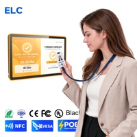 Tablette murale Android NFC 11 pouces PoE avec horloge, LED RGB, Ethernet Gigabit et écran tactile 10 points pour le contrôle des horaires au bureau