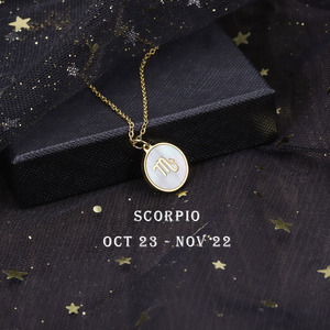 Nueva llegada 18K Acero inoxidable Shell constelaciones collar plateado 12 signos del zodiaco colgante collares oro geométrico YF2598 - Product Image 5