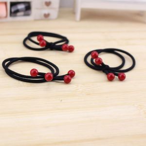 Élastique à cheveux en tissu tressé rouge pour femme, haute élasticité, style décontracté - Product Image 3