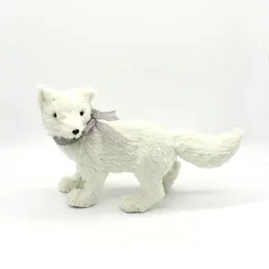 SYART Home decorazione natalizia 18 pollici 14 pollici artigianato fatto a mano Foam White Fox Decor