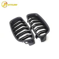 Rejilla Delantera de Doble Listón de Fibra de Carbono Real Tipo Reemplazo para BMW Serie 3 F30 Sedán 2014-2017 Rejilla de Ventilación Frontal