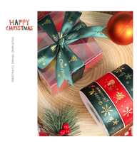 Weihnachtsband 2,5 cm Breit, 25 Yards pro Rolle, Rot & Grün, Geschenkband für Geschenkverpackungen, Basteln, Dekorationen