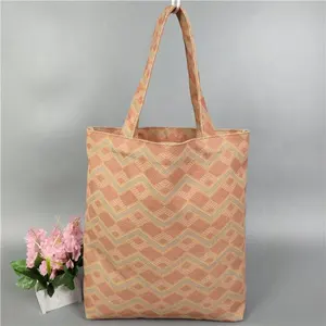 Bolsa de lona floral feminina, sacola de sacola de lona com cordão para compras