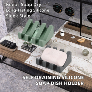 Jabonera de Silicona Moderna, Portátil y Ecológica, con Drenaje Automático, Soporte para Jabón en Barra con Cascada Integrada para Ducha, Impermeable, para Montar en la Pared - Product Image 2