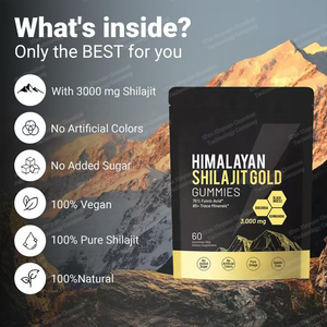 Gomitas de Shilajit del Himalaya de Marca Privada OEM, Suplemento Energético Antioxidante Herbal, Estimulante Natural para el Estrés en Adultos - Product Image 3