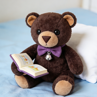 Produsen Shengye China, Boneka Beruang Teddy Cokelat Karakter Kartun Laris Manis, Mainan Hewan Boneka Bulu Pendek dengan Isian Kapas PP