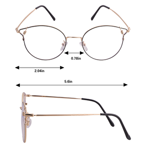 99yi xym5803 redonda de acero inoxidable Kacamata Optik de ojo de gato gafas para mujeres - Product Image 3