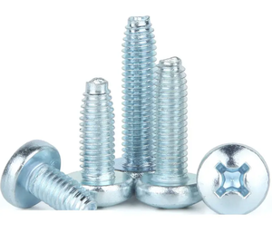 <b>M3</b>-M6 Hardened Carbon Steel Self-Tapping Locking Screw Stainless Steel Metal Cross Groove Pan Head Triangular Tooth <b>Bolts</b> Iron - Product Image 1