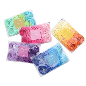 50 pièces d'élastiques à <span class=keywords><strong>cheveux</strong></span> sans couture, résistants et élastiques, style européen et américain, en polyester, couleur bonbon, pour queue de cheval, chouchous pour enfants, <span class=keywords><strong>anneaux</strong></span> à <span class=keywords><strong>cheveux</strong></span> - Product Image 2