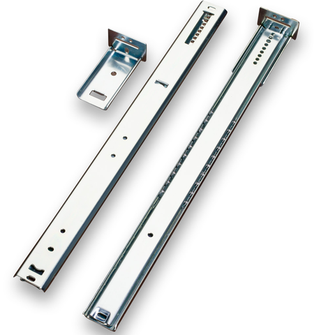 Strong Pulling 35mm Single Extension Drawer Sliders 2-Fold Telescopic Channel with Ball Bearing and Rear Mounting Brackets