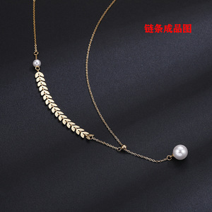Cadena de hojas de acero inoxidable para la fabricación de collares, color oro y plata, con forma de diamante, accesorios de joyería H1149 - Product Image 4
