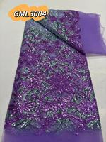 Vente en gros d'un nouveau design de tissu de luxe en dentelle perlée avec broderie de couleurs mélangées moins cher tissu de dentelle africaine à paillettes pour robe