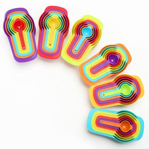 6 cái đo ly và thìa đặt đầy màu sắc nướng và nấu ăn thìa trộn đặt đồ dùng nhà bếp dụng cụ đo lường - Product Image 5