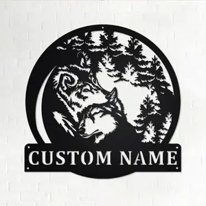 2024 Factory Best Seller Custom Name Sign Metal Wall Art Personalized Outdoor Metal Monogram Anniversary Housewarming Gift