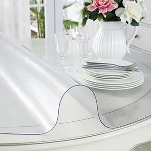 Su geçirmez kapak için kullanılan masa örtüsü yumuşak cam yemek masası yumuşak Pvc filmler
