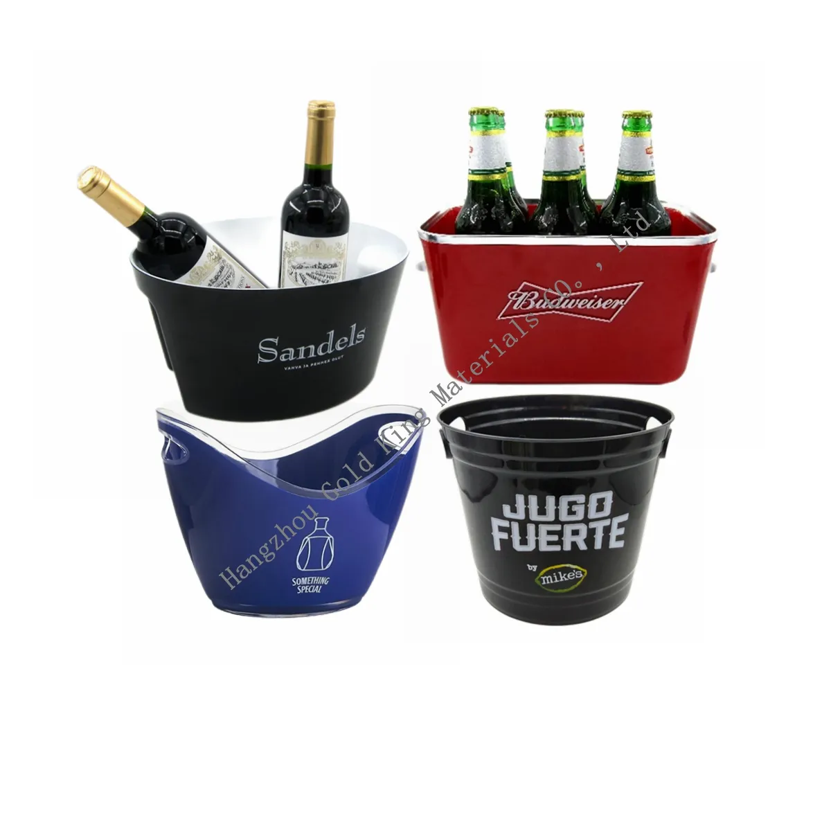 Best Selling Food Grade Acrylic Beer Wine Ice Bucket Custom Champagne Plastic Ice Bucket