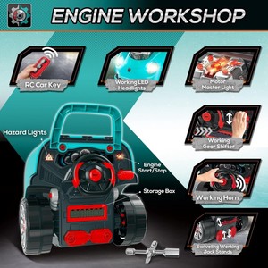 EPT 61 pièces – Kit de mécanicien pour enfants : Jouet moteur de camion à démonter, kit de construction de véhicule avec lumières, sons et télécommande infrarouge - Product Image 4