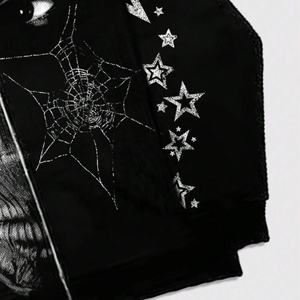 Nouveauté 2025 – Sweat à capuche zippé intégral pour homme, coupe oversize et courte, imprimé numérique tête de mort Halloween, streetwear personnalisé de haute qualité - Product Image 3