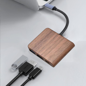 Hot bán Type-C 3-in-1 bằng gỗ mở rộng Dock + USB + PD máy tính xách tay Type-C máy tính đa chức năng mở rộng tích hợp USB mở rộng - Product Image 4