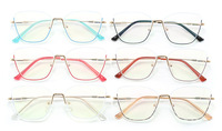 7141 MOSI mode unisexe demi-monture Anti lumière bleue lunettes optiques cadres Rectangle métal diamant populaire Prescription
