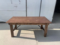 Table de ferme antique en bois massif de haute qualité pour Banquet mariage événement fête jardin Table de ferme