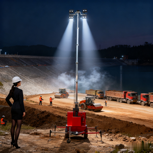 Telescopic 9m Hydraulic Mast Solar Energy Emergency <b>Night</b> Scan Mobile <b>Light</b> Tower For Outdoor - Product Image 2