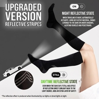 Chaussettes de compression réfléchissantes personnalisées pour la nuit, anti-fatigue, à pression dégradée, pour la course à pied, le cyclisme, le fitness en plein air
