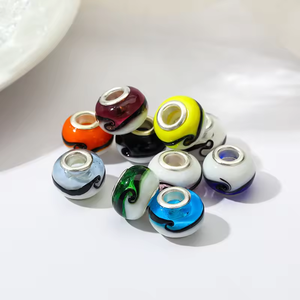 Double-couleur mandarin <span class=keywords><strong>canard</strong></span> acrylique glaçure de soie grand trou diy glaçure perles perles lâches bracelet accessoires perles d'espacement - Product Image 6