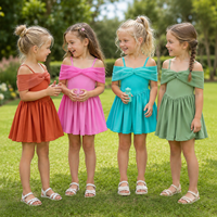 Ropa Deportiva Infantil Certificada por CPC y CPSIA, Vestido Deportivo para Niñas, Tela de Yoga, Ropa Escolar, Falda Circular, Nuevo Conjunto