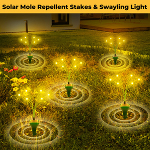 Répulsif solaire sonique pour serpents avec forte vibration Répulsif pour gopher avec lumières lucioles Utilisation multifonctionnelle de la pelouse du jardin agricole - Product Image 5