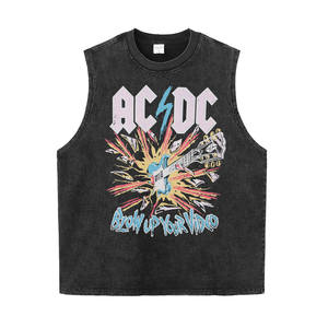 T-shirt à manches courtes ACDC Digital Direct-Print, style vintage américain, groupe de punk rock, 100% coton, coupe ample - Product Image 5