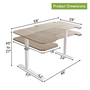 L Shaped Electric Standing Desk Adjustable Height Corner <b>Office</b> Desk With Side <b>Table</b> for Home <b>Office</b> Gaming - Product Image 3
