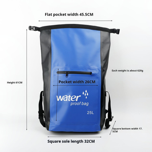 Large Capacity 25L PVC Waterproof Floating Backpack Dry <b>Sack</b> Outdoor Sports <b>Heavy</b> <b>Duty</b> River Rafting Swimming PVC Lining Dry Bag - Product Image 2