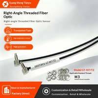 Sonde de capteur à fibre optique industrielle transmissive à angle droit et filetée, modèle GT-M77TZ, pour un gain de place optimal