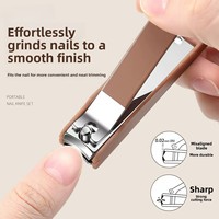 Ensemble de coupe-ongles portable haut de gamme anti-éclaboussures avec des outils complets de soin des ongles à domicile et des accessoires d'art des ongles