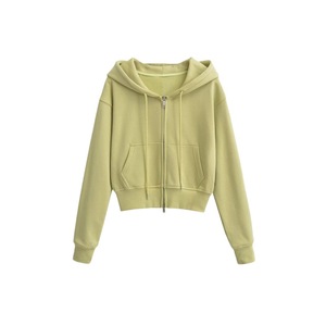 Felpe con cappuccio tagliate personalizzate donna Pullover in pile di cotone bianco da donna felpa con cappuccio da donna - Product Image 3