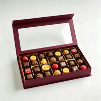 Boîte livre personnalisée chocolat macaron avec fenêtre acrylique, emballage cadeau luxueux pliable magnétique pour desserts