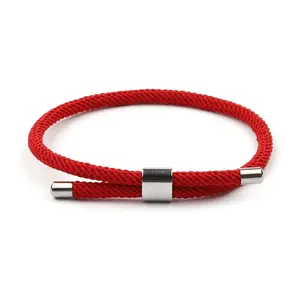 Go Party Hand-Woven Stainless Steel Rope Bracelet Simple Colorful String Bracelets For Women Men Lucky Friendship Wristband