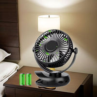 Ventilateur portable 4 vitesses pour poussette, ultra-léger (0,26 lb), rechargeable, avec clip et commande par bouton en plastique, idéal pour les porte-bébés