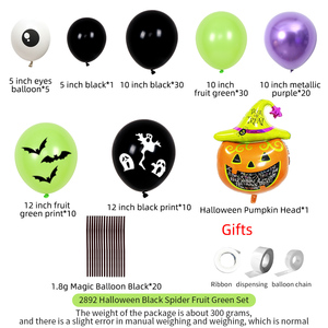 Nuovo Set <span class=keywords><strong>di</strong></span> Palloncini per Halloween, Natale e Pasqua, Palloncini in Lattice e Film <span class=keywords><strong>di</strong></span> Alluminio, Arco con Zucche, Pipistrelli e <span class=keywords><strong>Ragni</strong></span> per Decorazioni Festive - Product Image 5