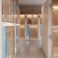 Conception d'intérieur sur mesure de haute qualité pour hôtel pour animaux, étagères de présentation haut de gamme pour animalerie, mobilier de salle d'exposition avec éclairage, rénovation de magasin