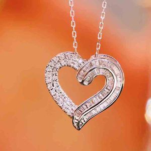 Collana con ciondolo a forma di cuore in stile dolce, delicato accessorio gioiello per tutti i giorni per ragazze giovani - Product Image 2