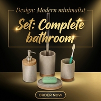 Ensemble d'accessoires de salle de bain en résine nordique, 4 pièces, design moderne et luxueux pour la décoration de la maison