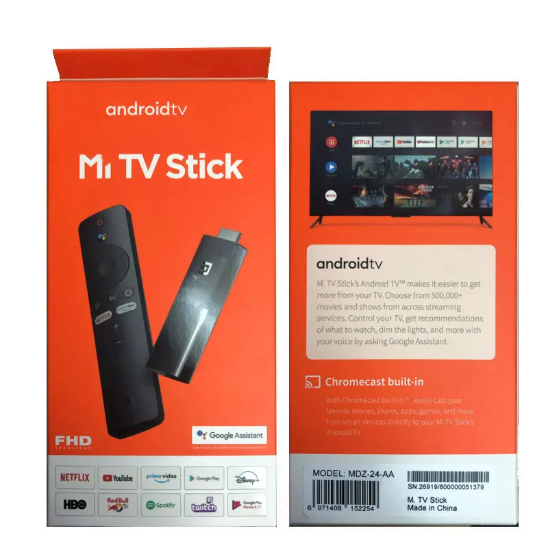 Global Version For Xiaomi TV Stick Android TV 9.0 Smart HDR 1GB RAM 8GB ROM BT 4.2 Mini TV Dongle Wifi Google Assistant