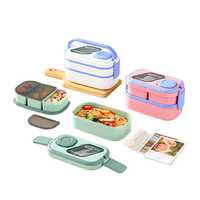 Lonchera Aislada Apta para Alimentos con Tapa de Plástico, 3 Compartimentos y Gran Capacidad - Portátil para la Escuela, el Trabajo y el Picnic