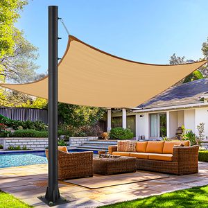 Pôle de <span class=keywords><strong>voile</strong></span> de pare-soleil 10ft 13ft Support extérieur Pare-soleil Canopy <span class=keywords><strong>Poteau</strong></span> en acier <span class=keywords><strong>Poteau</strong></span> en métal robuste de 3 pouces, <span class=keywords><strong>pour</strong></span> pont, piscine, garage - Product Image 5