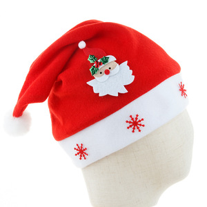 Christmas Decorations Felt Patterned Santa Claus Hat Holiday Party Headdress Wholesale Christmas Promotion Gift